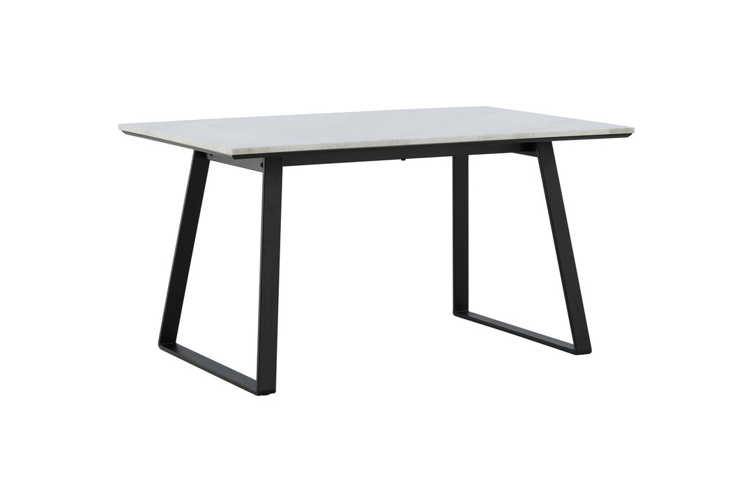 Venture Home Estelle Dining Table 140*90 - White Marble / Black Legs