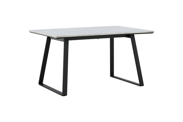 Venture Home Estelle Dining Table 140*90 - White Marble / Black Legs