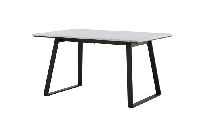 Venture Home Estelle Dining Table 140*90 - White Marble / Black Legs