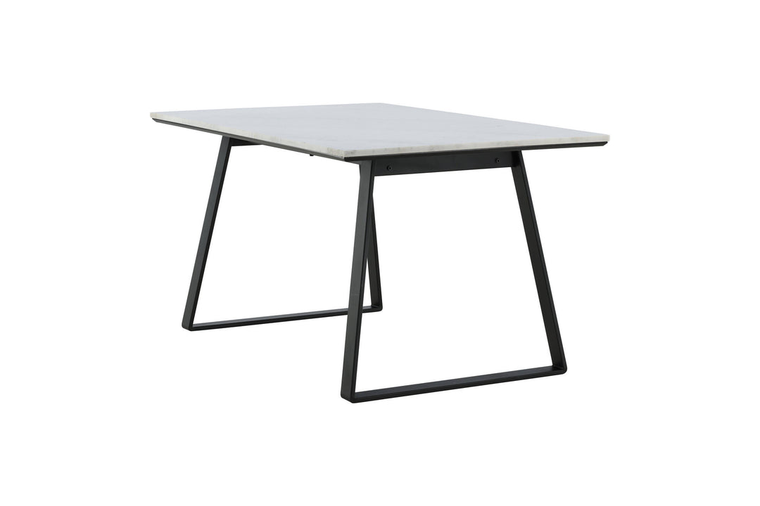 Venture Home Estelle Dining Table 140*90 - White Marble / Black Legs