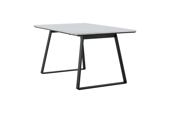 Venture Home Estelle Dining Table 140*90 - White Marble / Black Legs