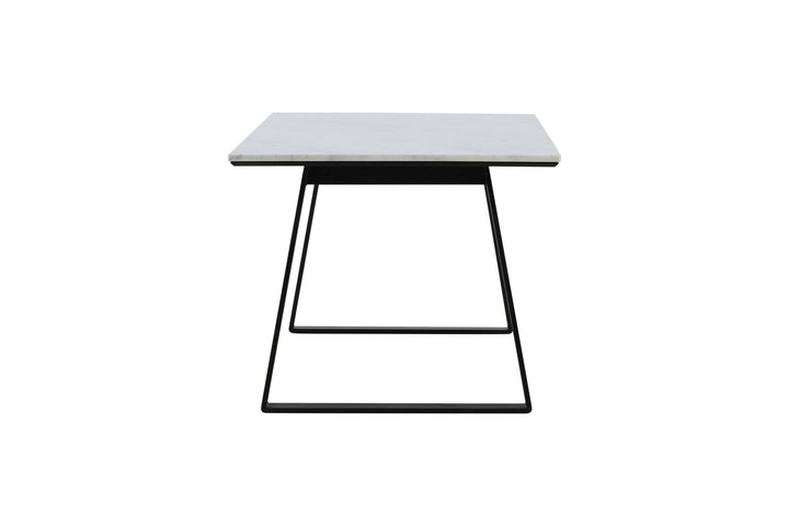 Venture Home Estelle Dining Table 140*90 - White Marble / Black Legs