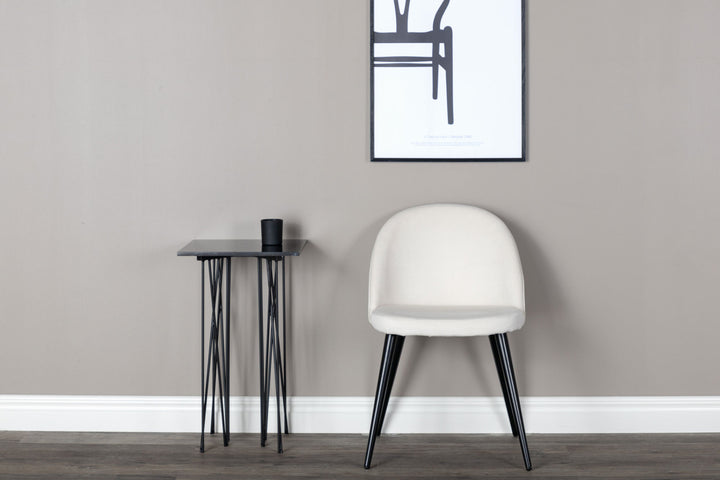 Venture Home Velvet Dining Chair 2-pack - Black Legs / Cream Corduroy