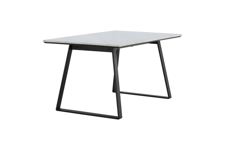 Venture Home Estelle Dining Table 140*90 - White Marble / Black Legs