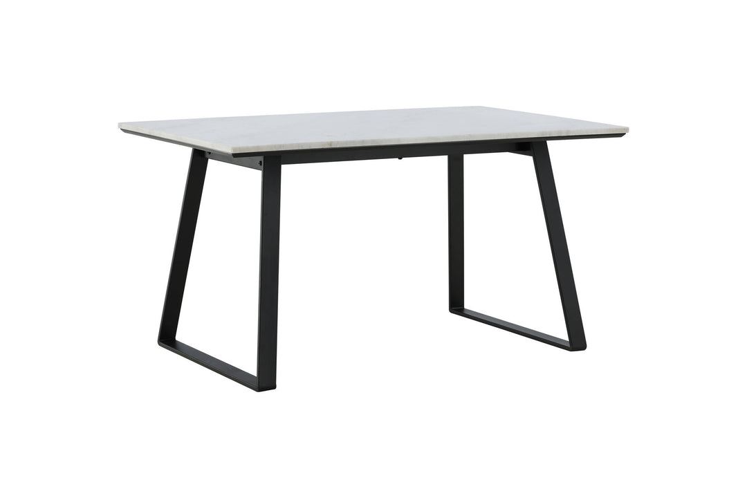 Venture Home Estelle Dining Table 140*90 - White Marble / Black Legs