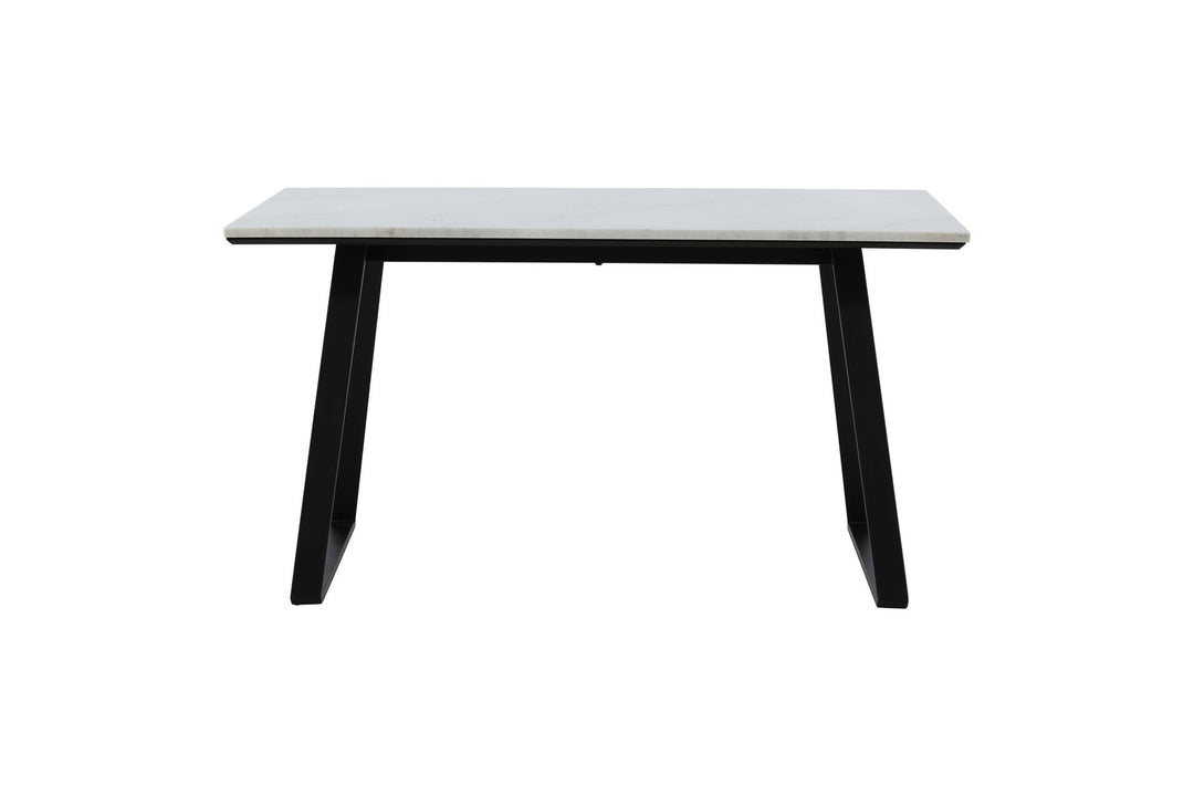 Venture Home Estelle Dining Table 140*90 - White Marble / Black Legs
