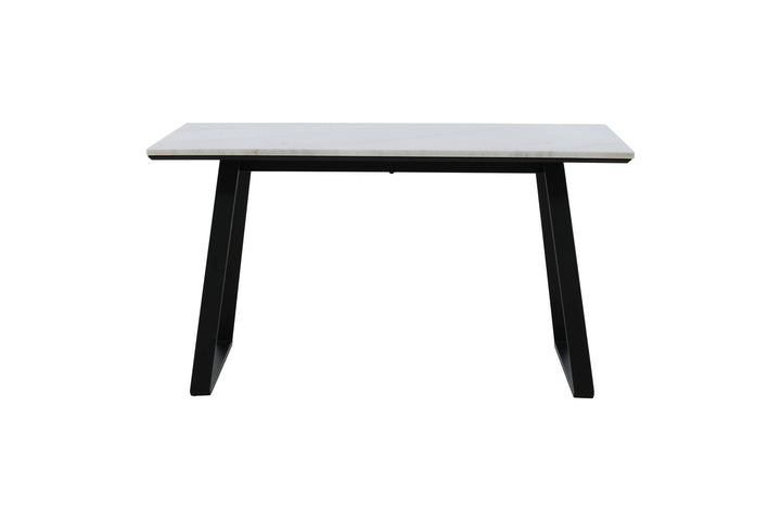 Venture Home Estelle Dining Table 140*90 - White Marble / Black Legs