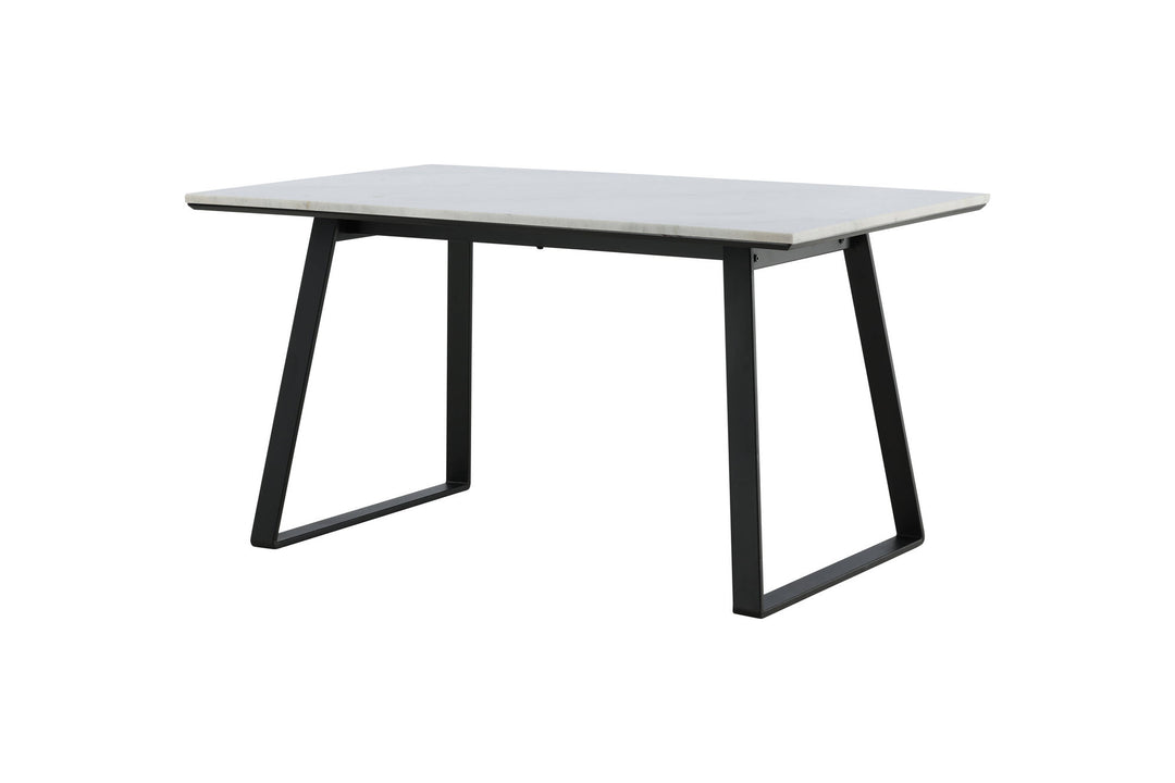 Venture Home Estelle Dining Table 140*90 - White Marble / Black Legs