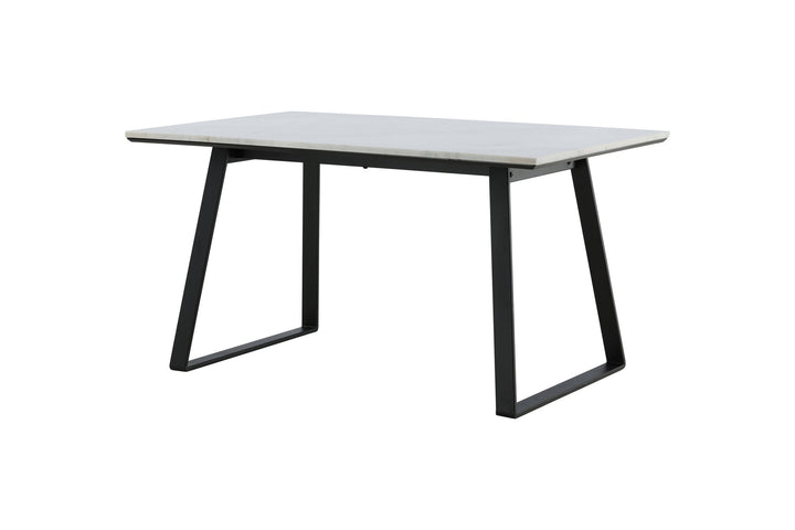 Venture Home Estelle Dining Table 140*90 - White Marble / Black Legs