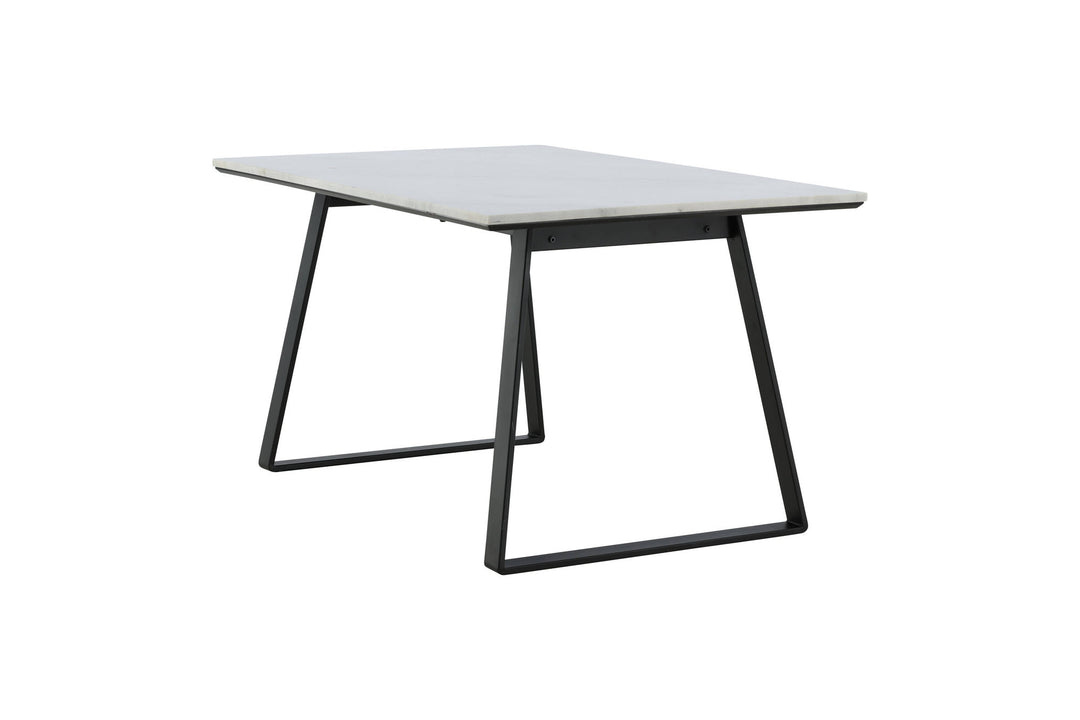 Venture Home Estelle Dining Table 140*90 - White Marble / Black Legs