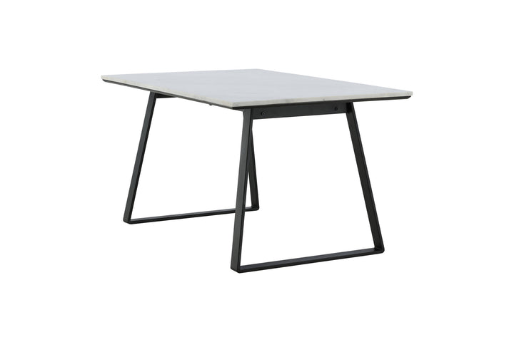 Venture Home Estelle Dining Table 140*90 - White Marble / Black Legs