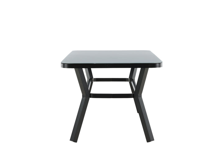 Venture Home Virya Dining Table - BLACK Alu / Grey Glass - small table