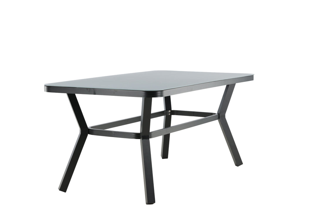 Venture Home Virya Dining Table - BLACK Alu / Grey Glass - small table