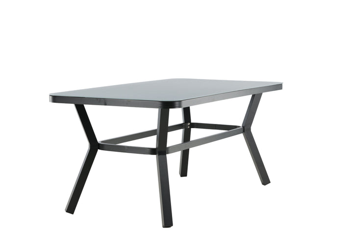 Venture Home Virya Dining Table - BLACK Alu / Grey Glass - small table