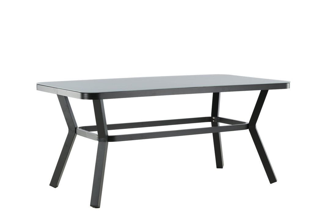 Venture Home Virya Dining Table - BLACK Alu / Grey Glass - small table