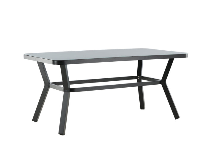 Venture Home Virya Dining Table - BLACK Alu / Grey Glass - small table