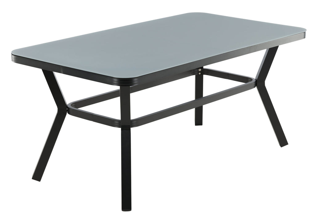 Venture Home Virya Dining Table - BLACK Alu / Grey Glass - small table
