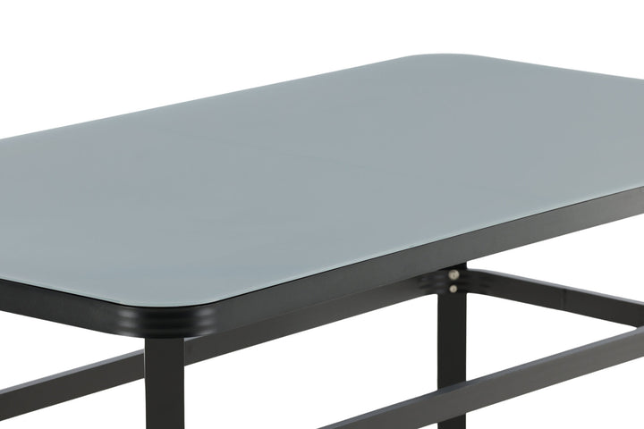 Venture Home Virya Dining Table - BLACK Alu / Grey Glass - small table