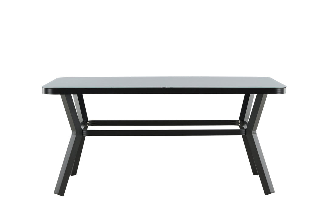 Venture Home Virya Dining Table - BLACK Alu / Grey Glass - small table