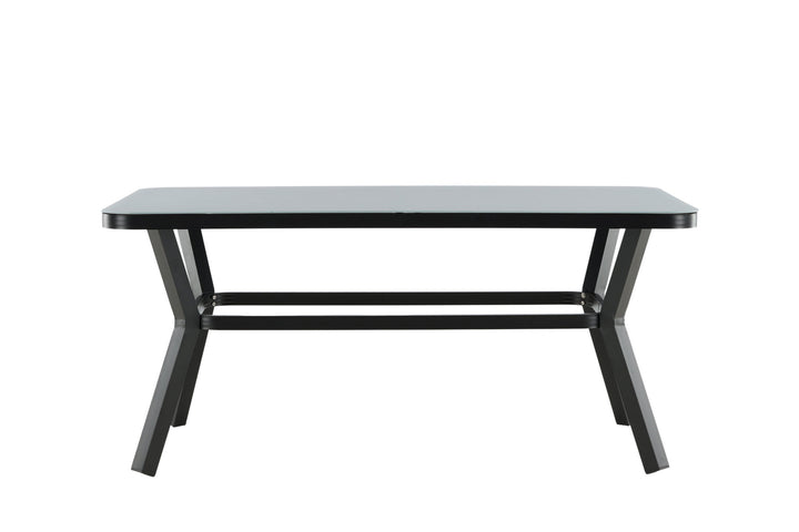 Venture Home Virya Dining Table - BLACK Alu / Grey Glass - small table