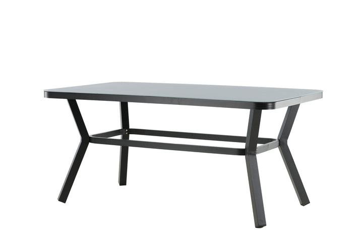 Venture Home Virya Dining Table - BLACK Alu / Grey Glass - small table