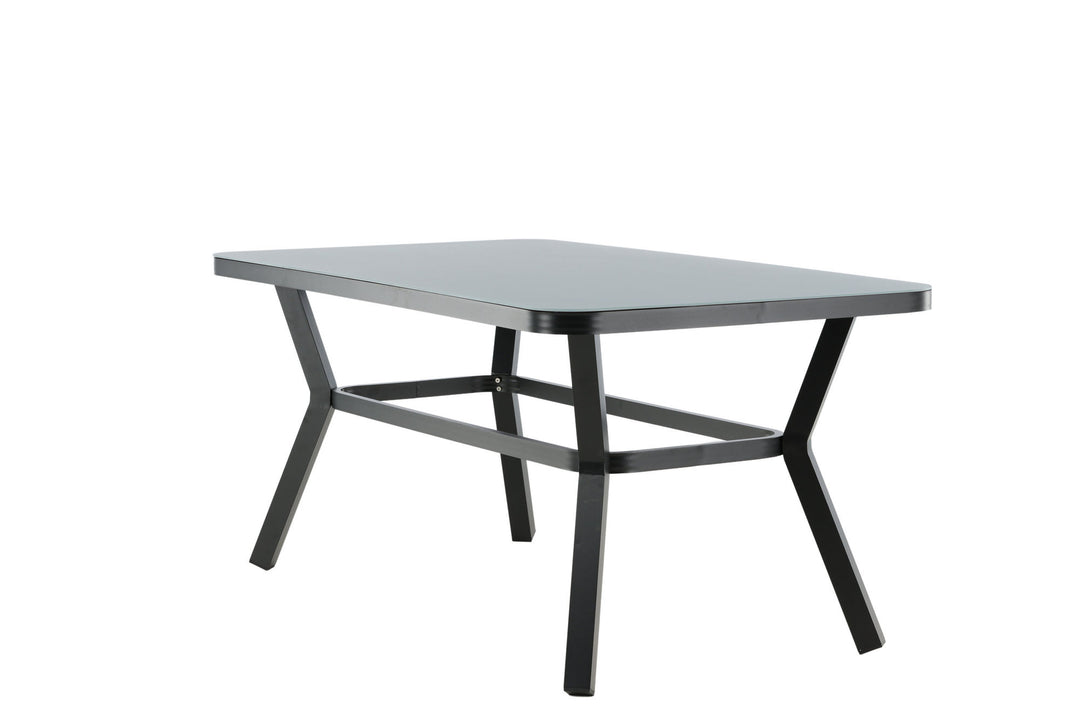 Venture Home Virya Dining Table - BLACK Alu / Grey Glass - small table