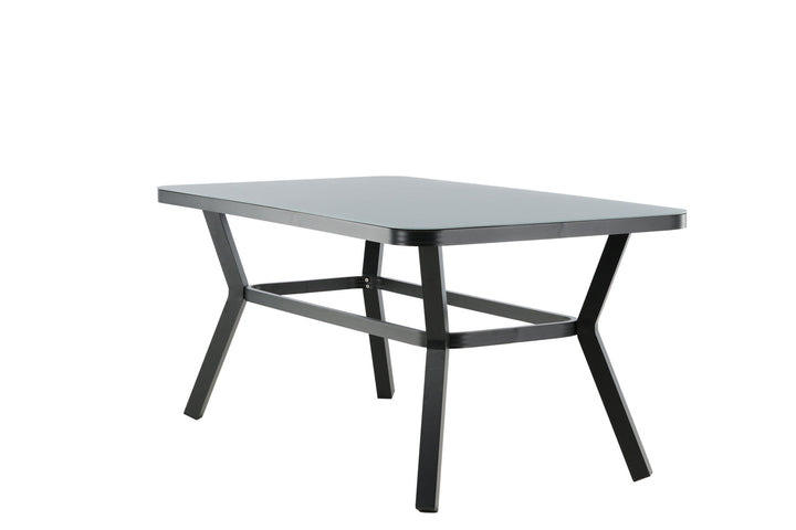 Venture Home Virya Dining Table - BLACK Alu / Grey Glass - small table