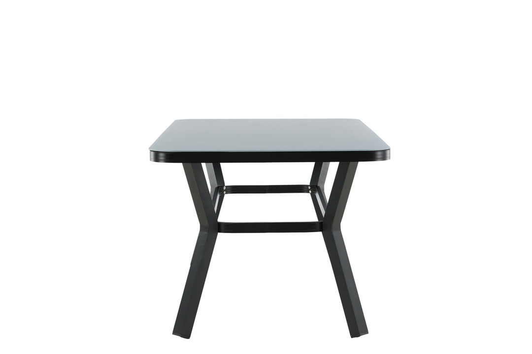 Venture Home Virya Dining Table - BLACK Alu / Grey Glass - small table