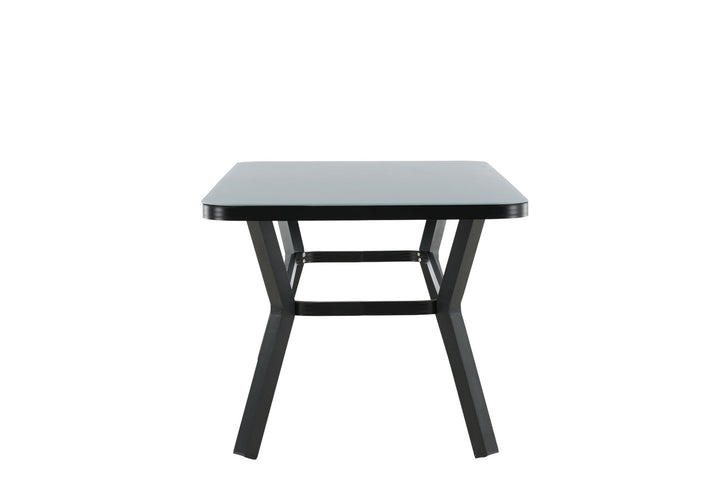 Venture Home Virya Dining Table - BLACK Alu / Grey Glass - small table