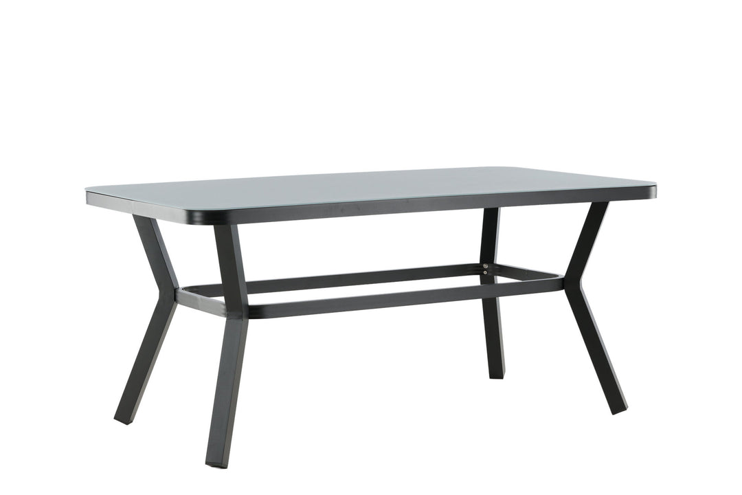 Venture Home Virya Dining Table - BLACK Alu / Grey Glass - small table