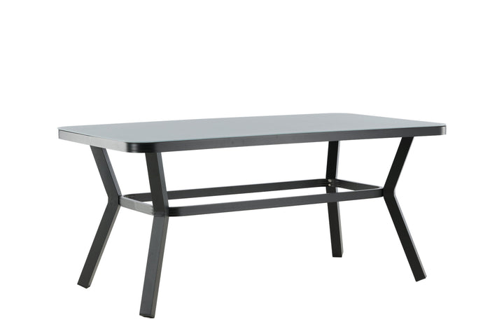 Venture Home Virya Dining Table - BLACK Alu / Grey Glass - small table