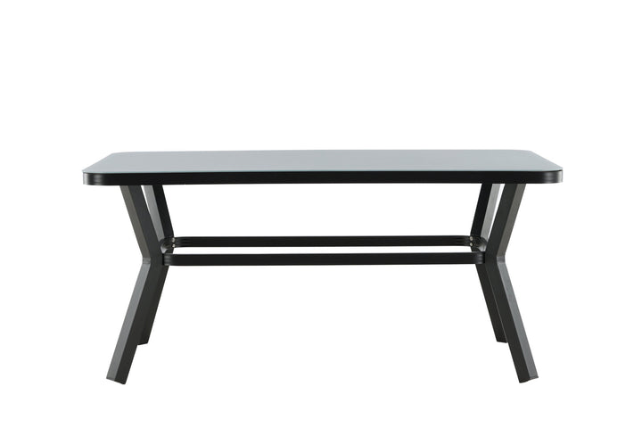 Venture Home Virya Dining Table - BLACK Alu / Grey Glass - small table