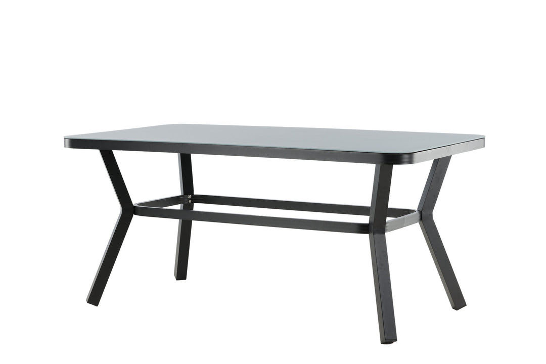 Venture Home Virya Dining Table - BLACK Alu / Grey Glass - small table