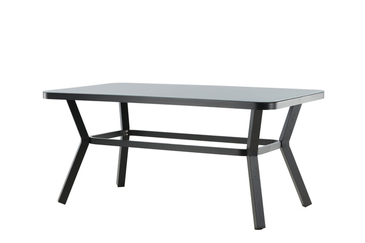 Venture Home Virya Dining Table - BLACK Alu / Grey Glass - small table