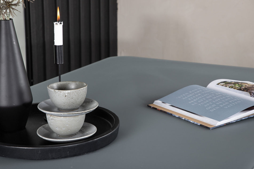 Venture Home Virya Dining Table - BLACK Alu / Grey Glass - small table