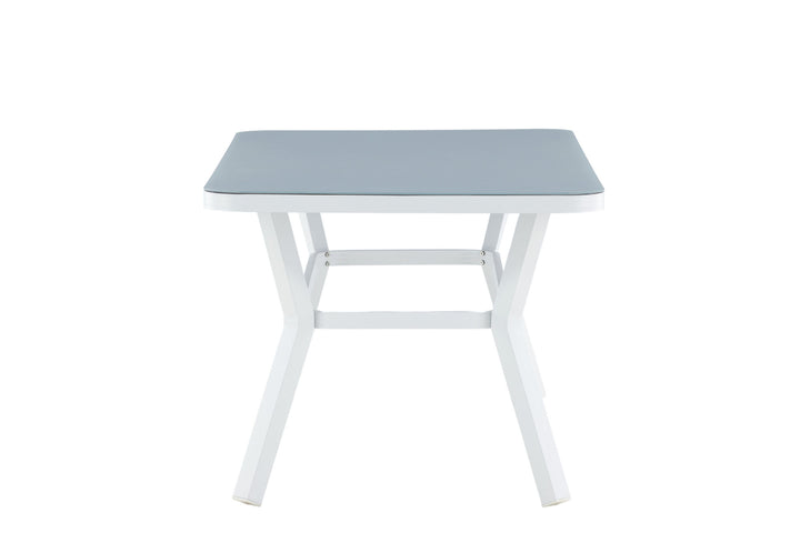Venture Home Virya Dining Table - White Alu / Grey Glass - small table