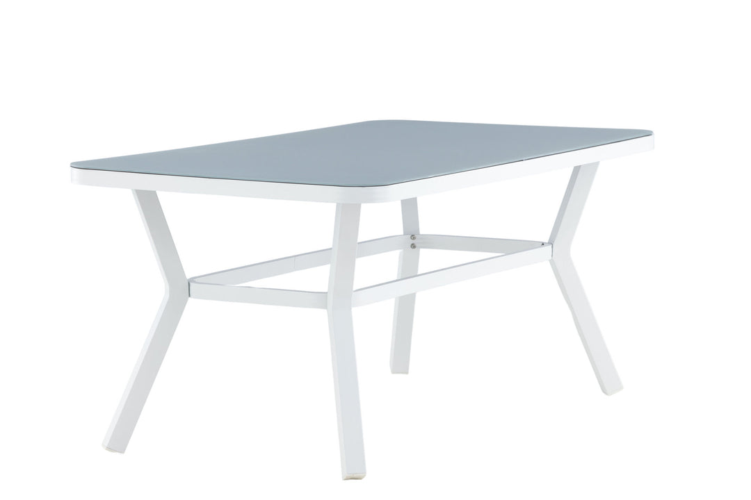 Venture Home Virya Dining Table - White Alu / Grey Glass - small table