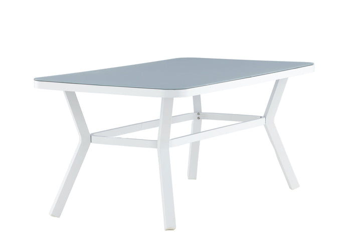 Venture Home Virya Dining Table - White Alu / Grey Glass - small table