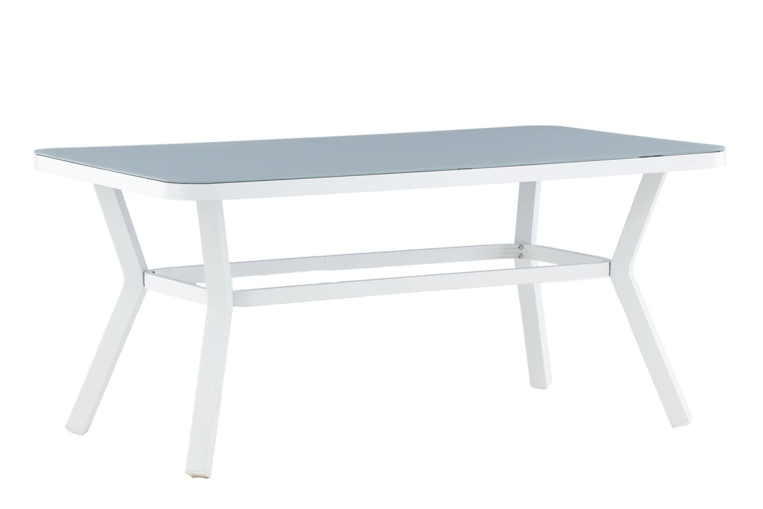 Venture Home Virya Dining Table - White Alu / Grey Glass - small table