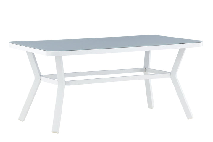 Venture Home Virya Dining Table - White Alu / Grey Glass - small table