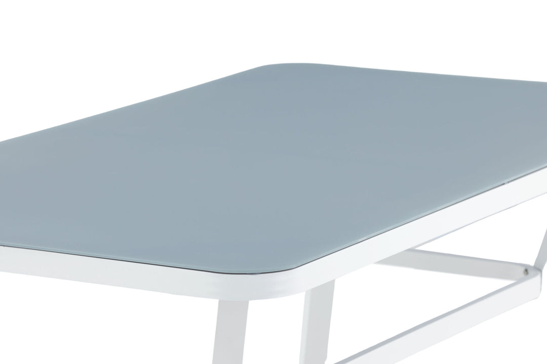 Venture Home Virya Dining Table - White Alu / Grey Glass - small table