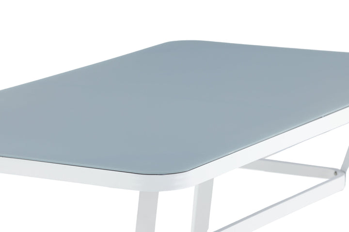 Venture Home Virya Dining Table - White Alu / Grey Glass - small table