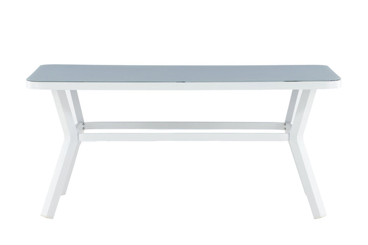 Venture Home Virya Dining Table - White Alu / Grey Glass - small table