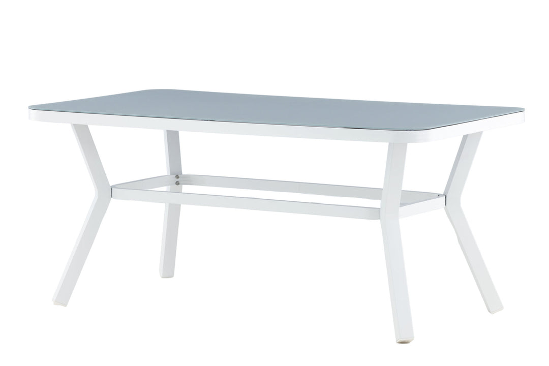 Venture Home Virya Dining Table - White Alu / Grey Glass - small table