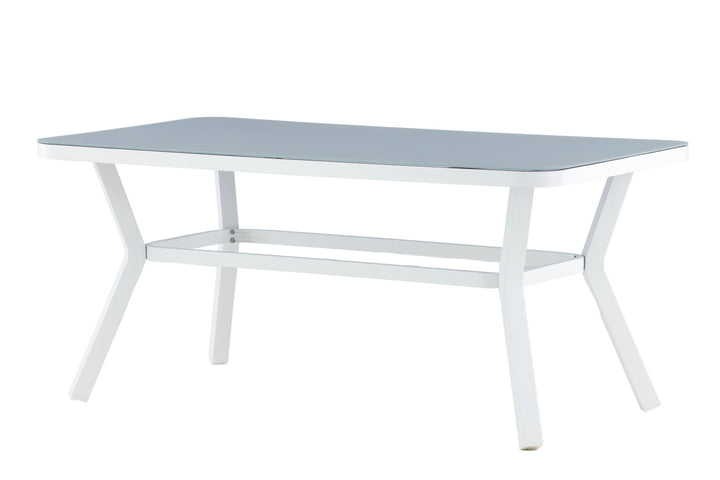 Venture Home Virya Dining Table - White Alu / Grey Glass - small table