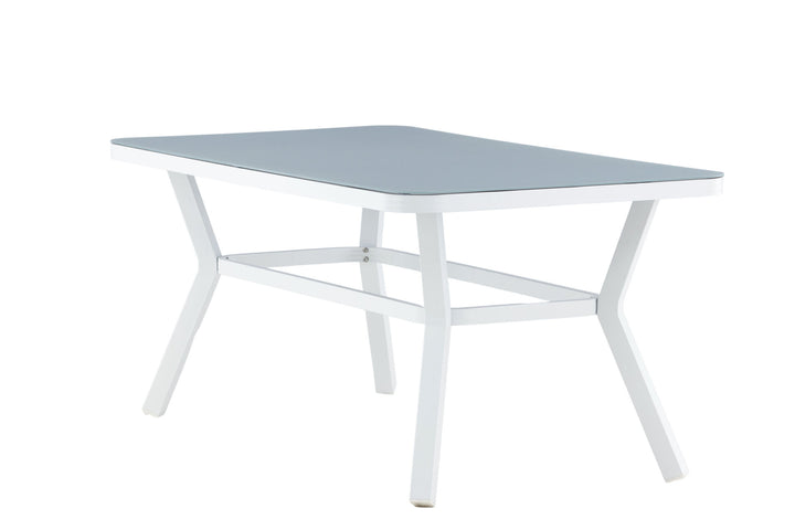 Venture Home Virya Dining Table - White Alu / Grey Glass - small table
