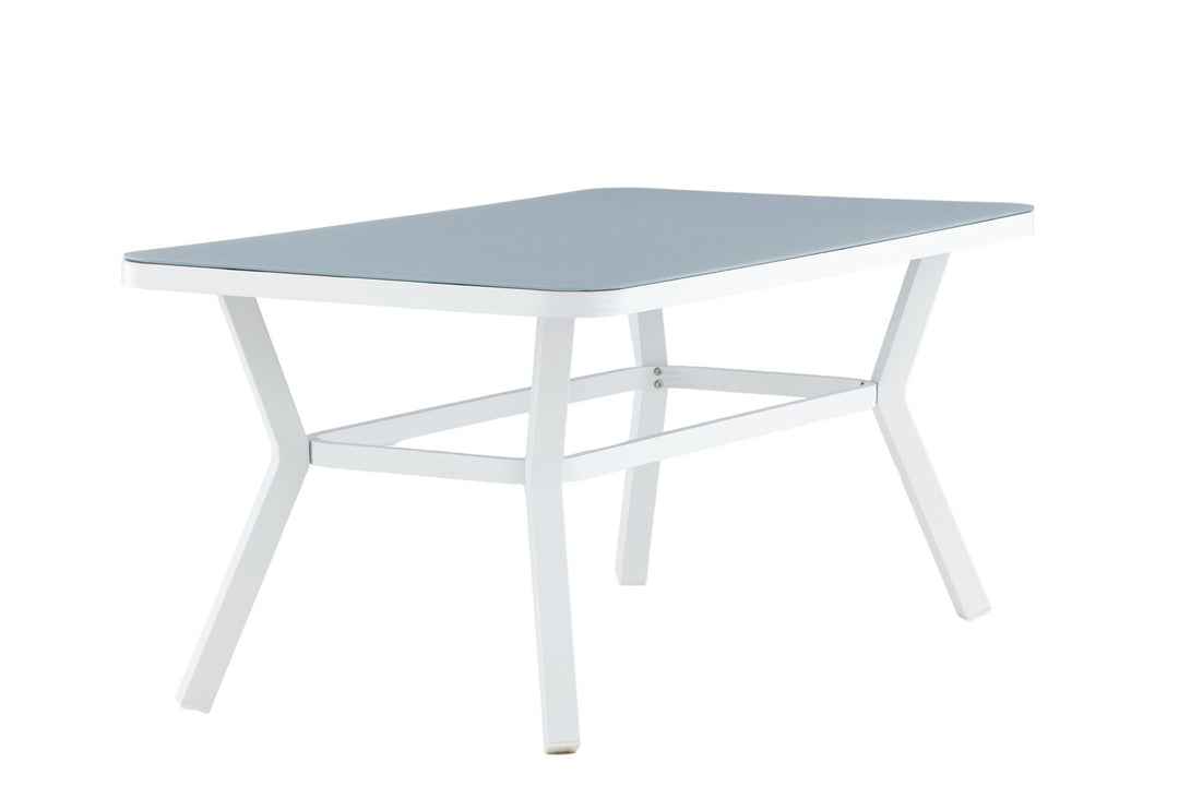 Venture Home Virya Dining Table - White Alu / Grey Glass - small table