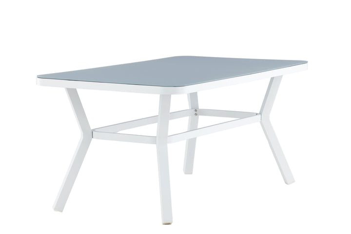 Venture Home Virya Dining Table - White Alu / Grey Glass - small table