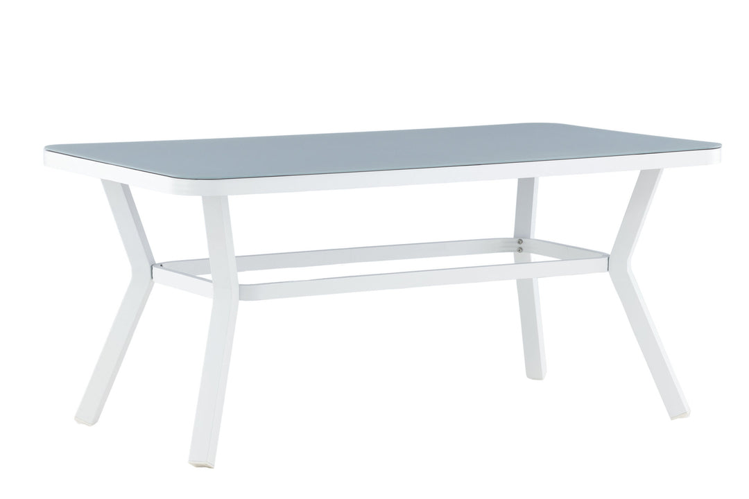 Venture Home Virya Dining Table - White Alu / Grey Glass - small table