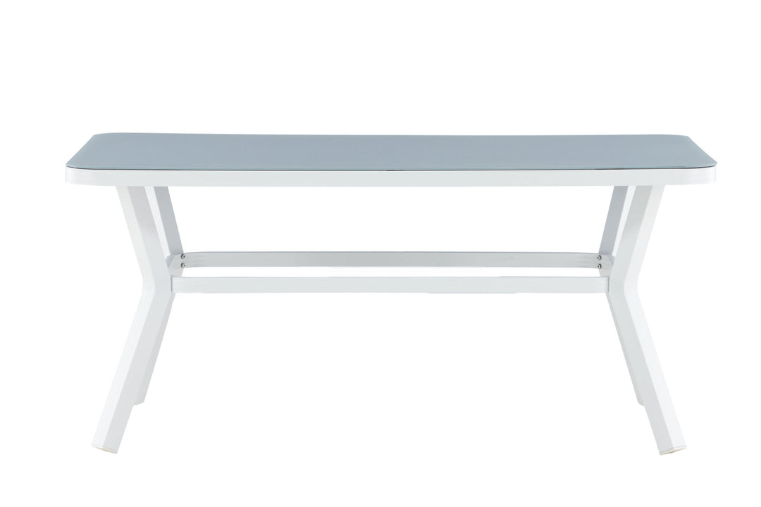Venture Home Virya Dining Table - White Alu / Grey Glass - small table